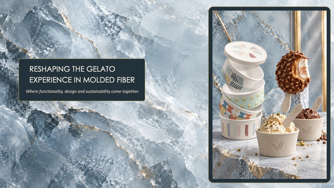 Sustainable molded fiber packaging for ice cream and gelato by Alter Eco Pulp